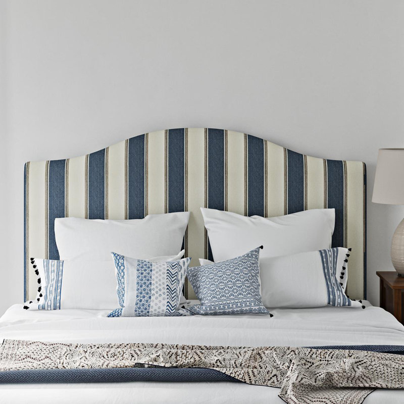 Charlton Home® Joslyn Striped Upholstered Panel Headboard & Reviews